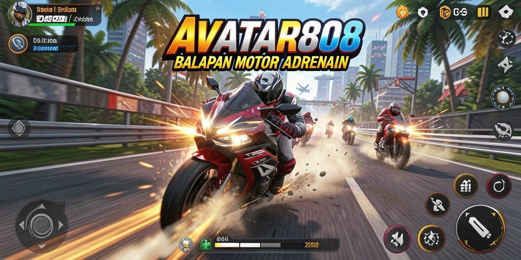 Gameplay seru balapan motor di AVATAR808 dengan trek menantang.