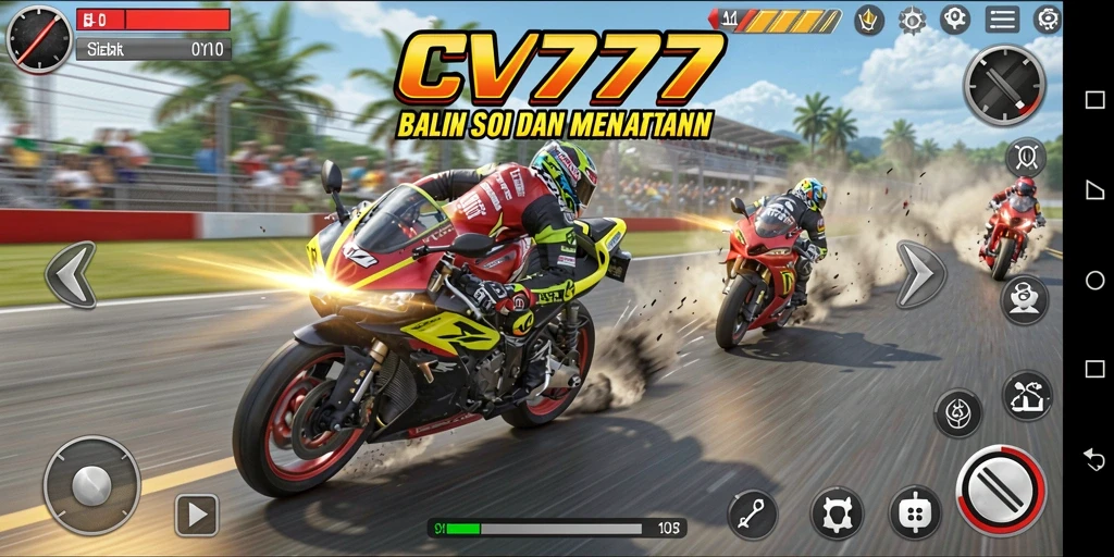Gameplay seru CV777 dengan grafis balapan motor yang menakjubkan.