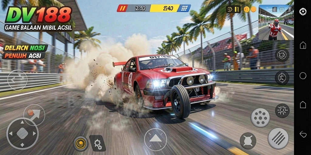 Tampilan menarik dari gameplay balapan di DV188.