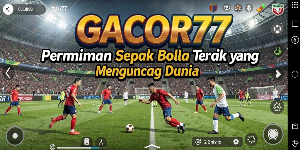 Screenshot GACOR77 menampilkan aksi permainan sepak bola yang mendebarkan.