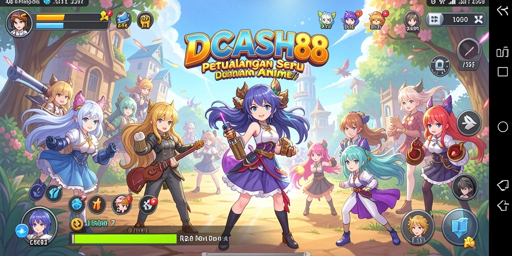 Tampilan gameplay menakjubkan dari IDCASH88 yang menggambarkan aksi karakter anime.