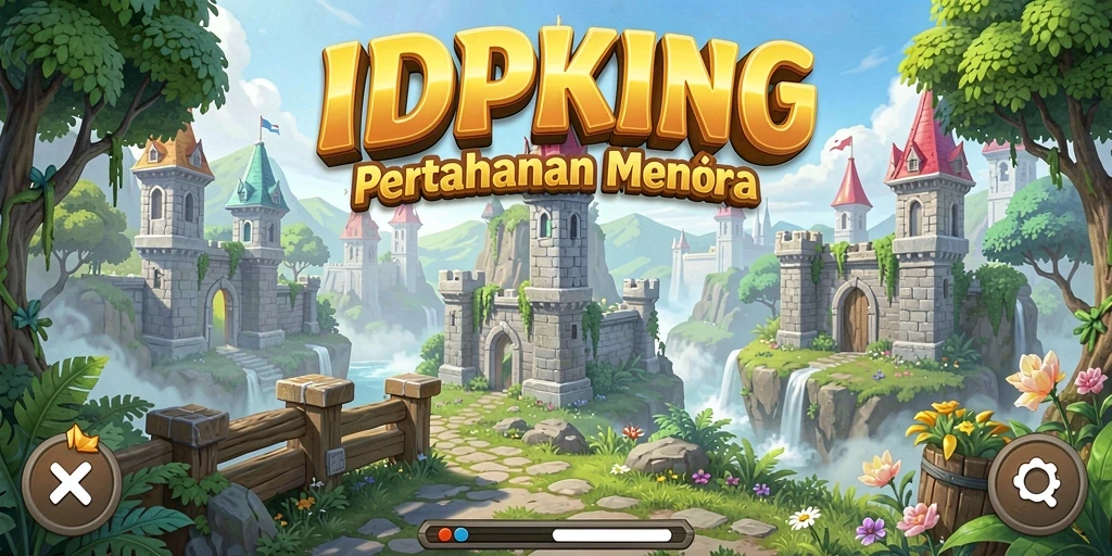 Tampilan gameplay dari permainan Tower Defense IDPKING yang menegangkan.