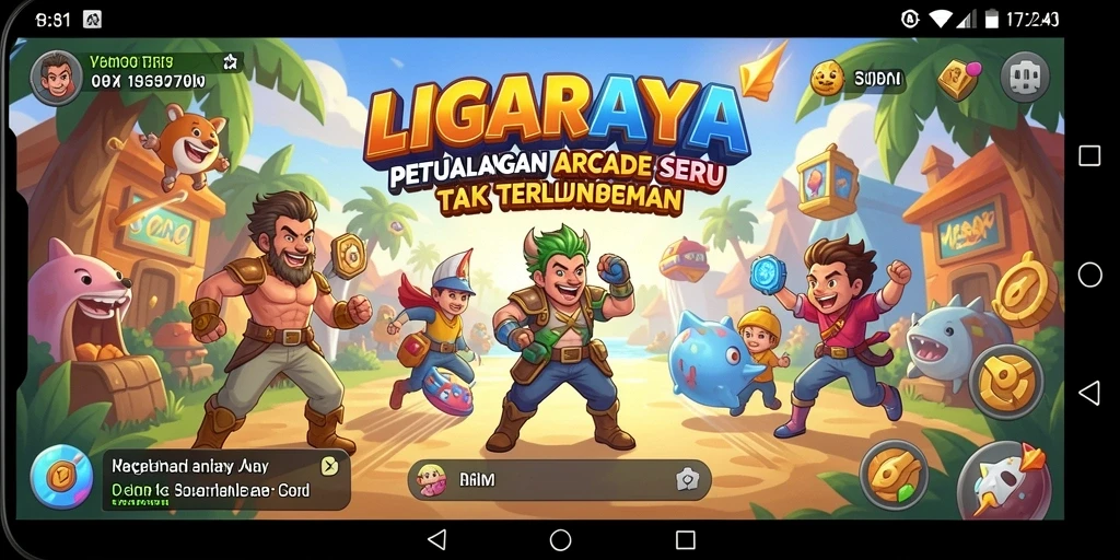Menampilkan gameplay mendebarkan dari LIGARAYA di dunia Arcade.