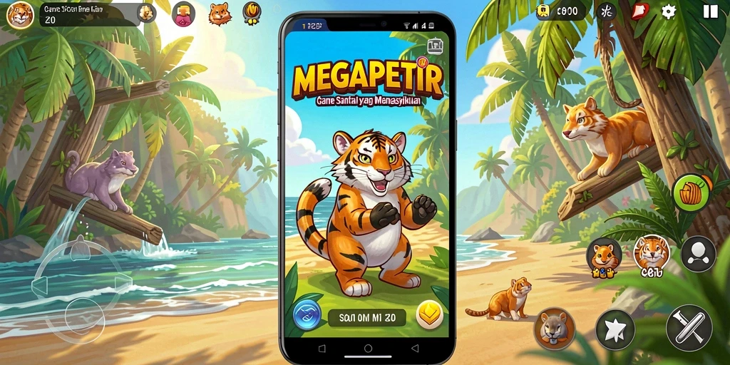 Tampilan menarik gameplay santai di MEGAPETIR.
