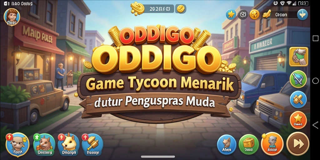 Tampilan gameplay <strong>ODDIGO</strong> yang seru dan menantang saat membangun bisnis.