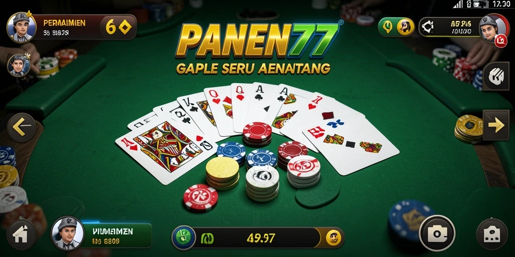 Tampilan gameplay seru PANEN77 dalam permainan Gaple.