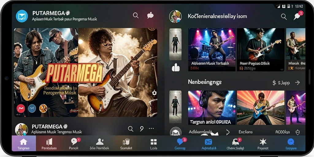 Tampilan antarmuka PUTARMEGA dengan gameplay musik yang seru.